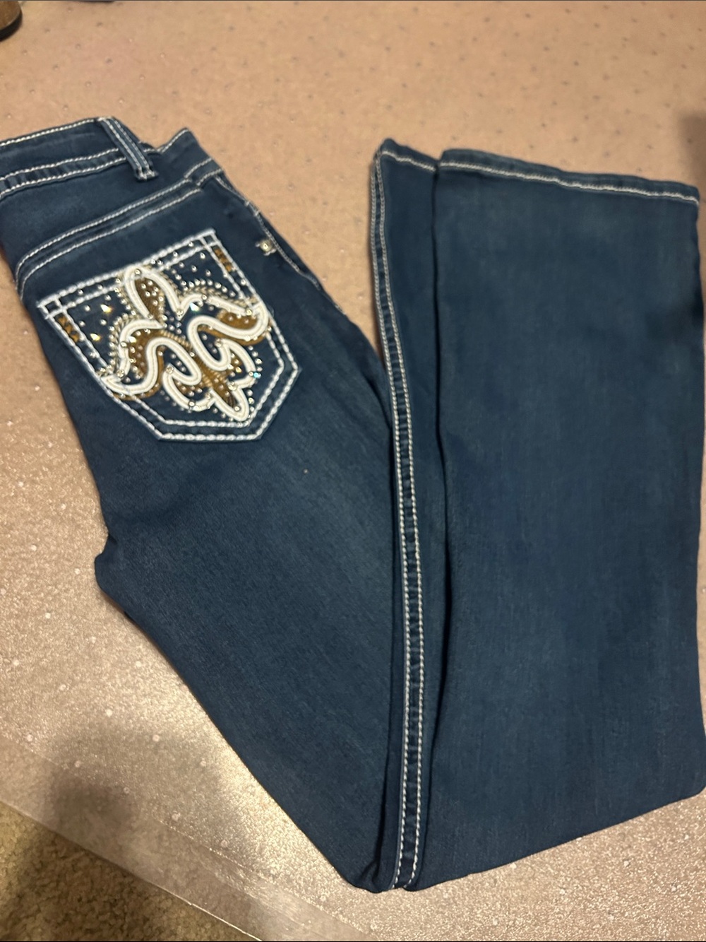 Vtg Y2k Bling Jeans Toxica Bootcut Womens Sz 3 Embellished Pockets NWOT